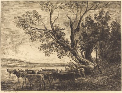 De doorwaadbare plaats door Charles Francois Daubigny
