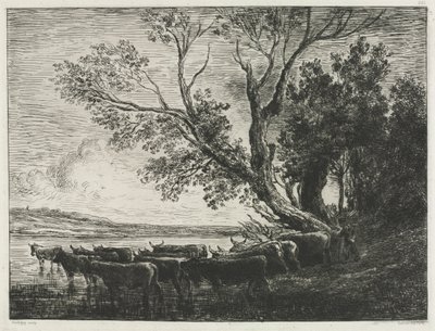 De doorwaadbare plaats, 1865 door Charles Francois Daubigny