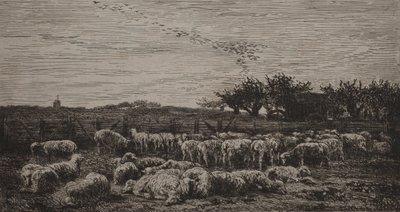 De grote schaapskooi door Charles Francois Daubigny