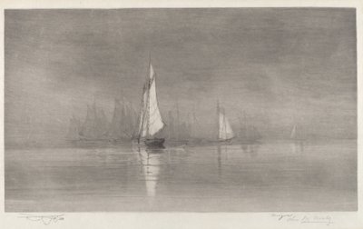Ongetiteld havenscène met zeilboten, ca. 1900 door Charles Frederick William Mielatz