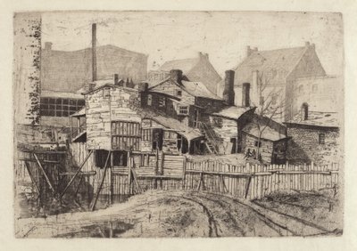 Ongenaamd houten huis in de stad door Charles Frederick William Mielatz