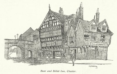 Bear and Billet Inn, Chester door Charles George Harper