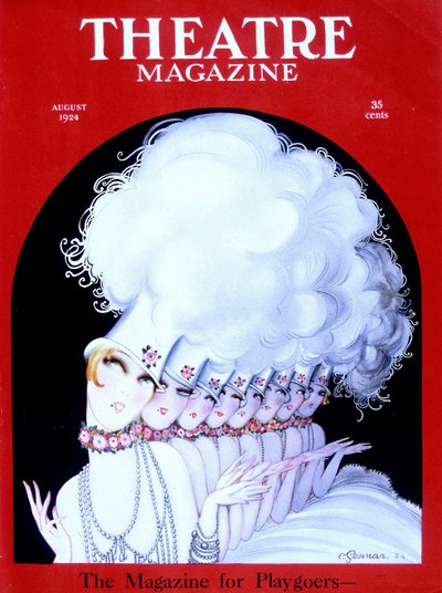 Cabaretdansers op de omslag van het Amerikaanse tijdschrift Théâtre Magazine, augustus 1924 (gravure) door Charles Gesmar