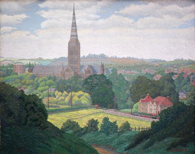 Kathedraal van Salisbury door Charles Ginner