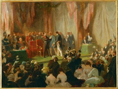 Lodewijk Napoleon Bonaparte, prins president en later keizer III ... (olieverf op doek) door Charles Giraud
