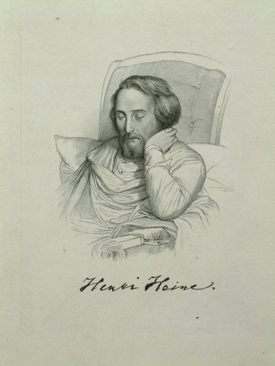 Portret van de dichter Heinrich Heine 1797-1856, 1851 door Charles Gleyre