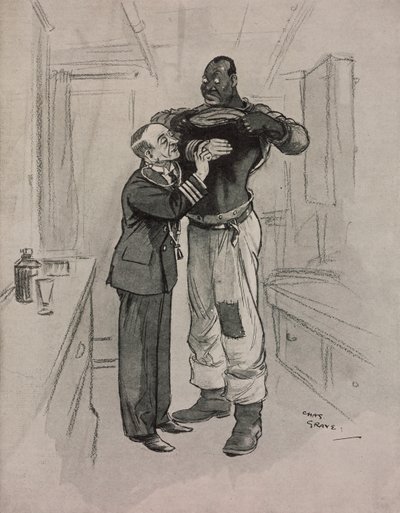 De zwarte pest, een hypochonder, cartoon door Chas Grave uit The Tatler, nr. 1415, 8 augustus door Charles Grave