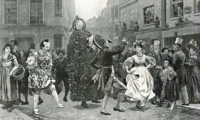 Jack-in-the-Green - een Meidag scène zestig jaar geleden (ca. 1830) door Charles Green