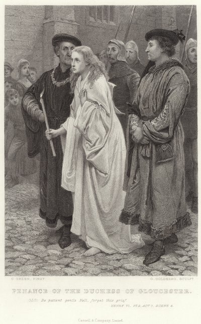 Boetedoening van de Hertogin van Gloucester, Henry VI, Deel 2, Act 2, Scène 4 door Charles Green