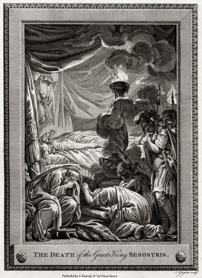 De dood van de grote koning Sesostris, Oud Egypte, 1775 door Charles Grignion