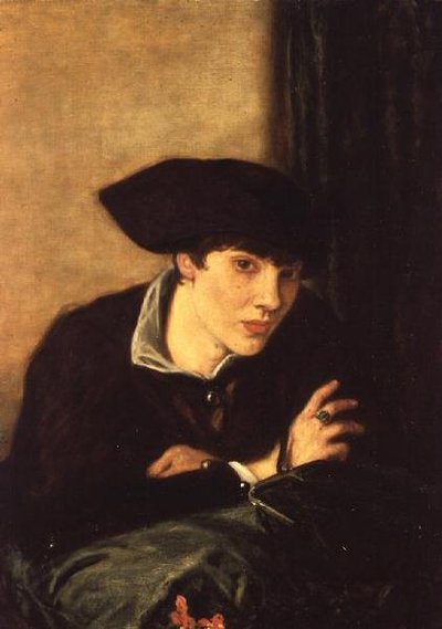 De dame met een zwarte hoed, portret van Miss Rachel Castellan, 1915 door Charles Haslewood Shannon