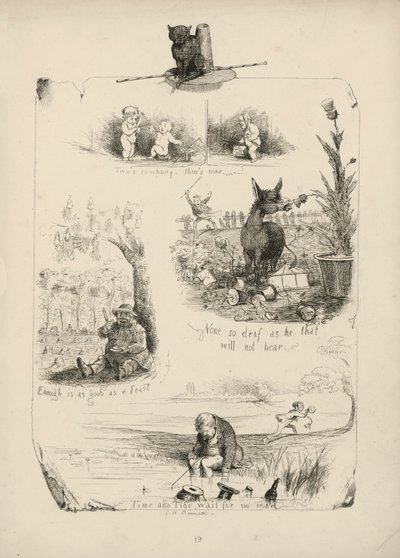 Pagina uit Proverbs with Pictures door Charles H. Bennett door Charles Henry (after) Bennett