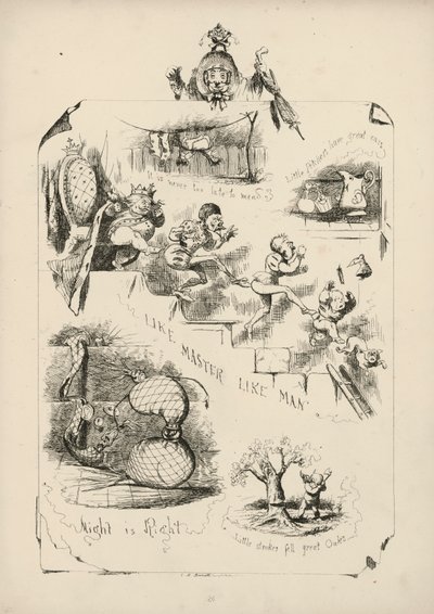 Pagina uit Spreuken met afbeeldingen door Charles H Bennett door Charles Henry (after) Bennett