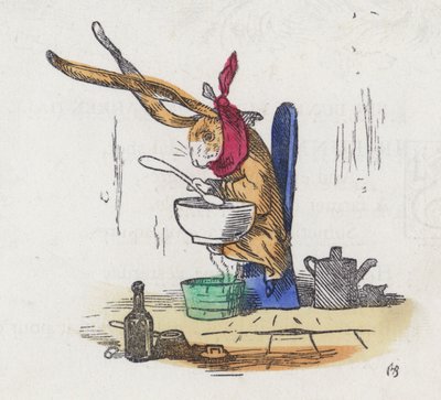 Konijn met een verkoudheid (gekleurde gravure) door Charles Henry (after) Bennett
