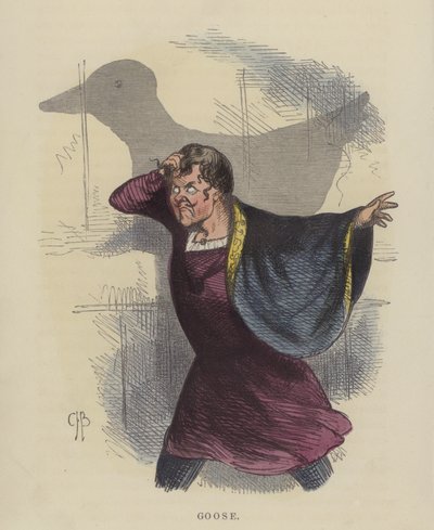 Gans (gekleurde gravure) door Charles Henry Bennett