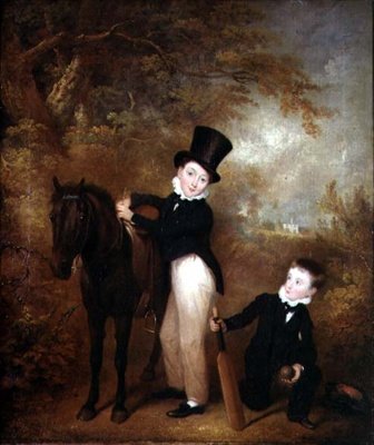 Portret van William en Charles Chadwick bij Burley Lodge door Charles Henry Schwanfelder