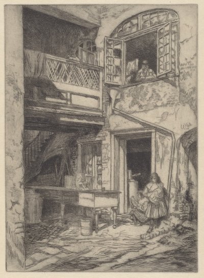 Een Oude Binnenplaats (New Orleans) door Charles Henry White