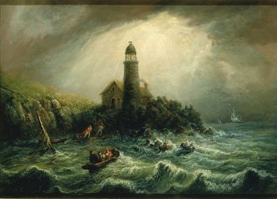 Uitzicht op zee van de vuurtoren van Cape Poge door Charles Hubbard