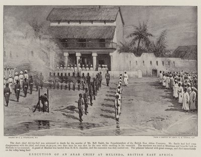 Executie van een Arabische leider in Melinda, Brits Oost-Afrika door Charles J. Staniland