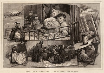 Help de helpers!, Ziekenhuiszondag, 13 juni 1880 door Charles J. Staniland
