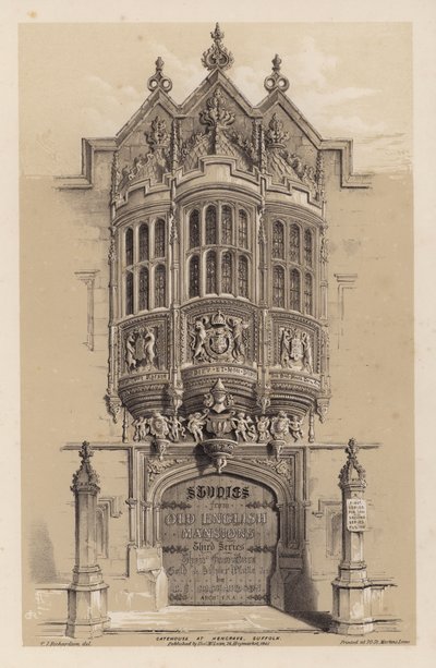 Frontispice voor Old English Mansions, Derde Serie, door C J Richardson door Charles James Richardson