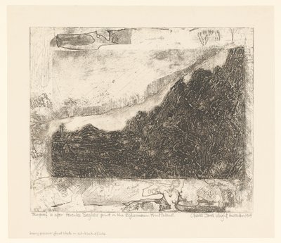 Rotsachtig landschap met wegen en een rivier door Charles James Wright (signed by artist)