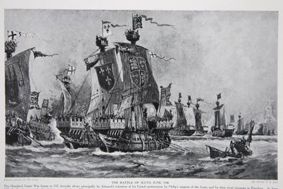 De Slag bij Sluys, 24 juni 1340, illustratie uit 