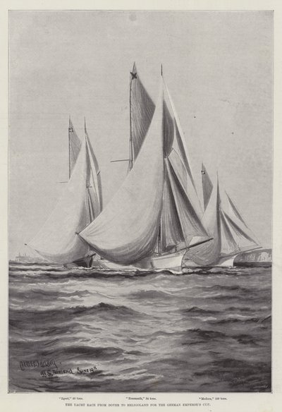 De Jachtrace van Dover naar Helgoland voor de Beker van de Duitse Keizer door Charles John de Lacy