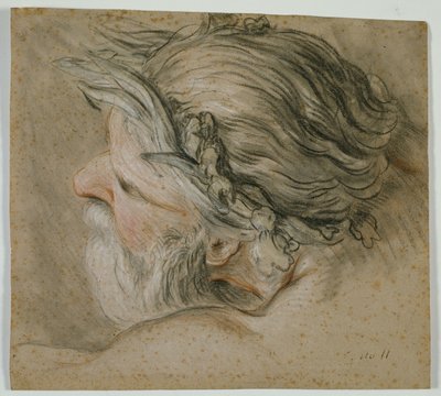 Hoofd van een Zeegod door Charles Joseph Natoire