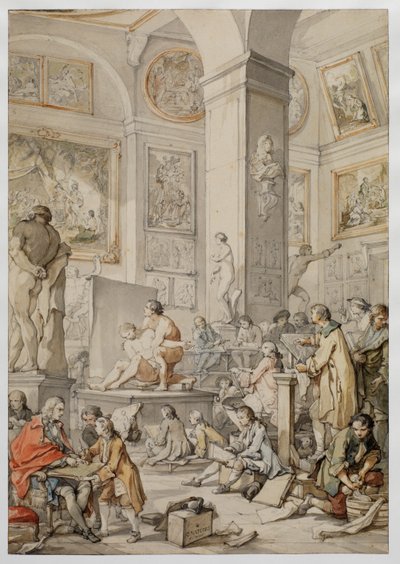 Levensklas aan de Koninklijke Academie voor Schilderkunst en Beeldhouwkunst, 1746 door Charles Joseph Natoire