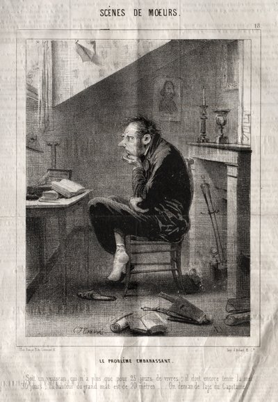 Scènes de Moeurs: Het Lastige Probleem... door Charles Joseph Traviès de Villers