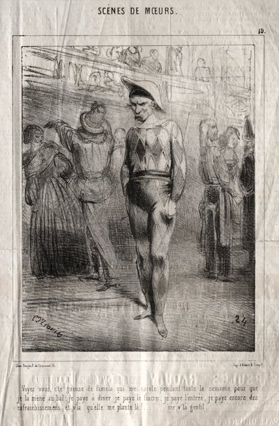 Scènes de moeurs: Voyez vous, cte queuse de Pamela qui me cajole pendant toute la semaine door Charles Joseph Traviès de Villers