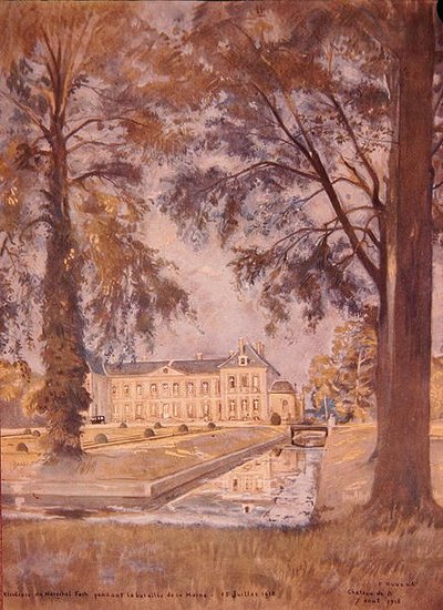 Chateau de Bombon, nabij Melun, Frankrijk, 7 augustus 1918 door Charles Jules Duvent