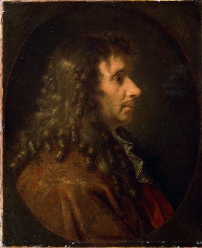 Molière (Profielportret van Jean-Baptiste Poquelin (1622-1673). Schilderij, circa 1660. door Charles Le Brun