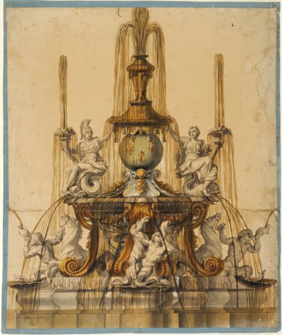 Vorschlag für einen Brunnen in Versailles door Charles Le Brun