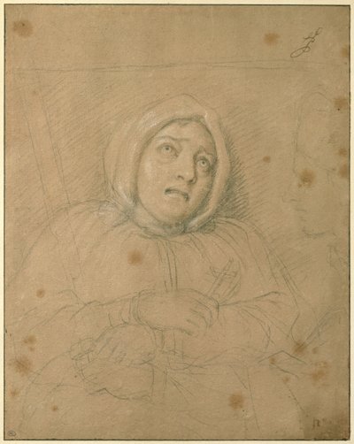De markiezin van Brinvilliers op weg naar haar dood door Charles Le Brun