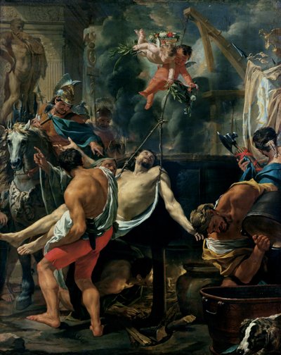 Het martelaarschap van St. Johannes de Evangelist door Charles Le Brun