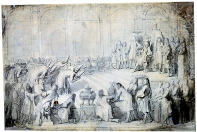 De Siamese ambassadeurs voor de koning, 1686 door Charles Le Brun