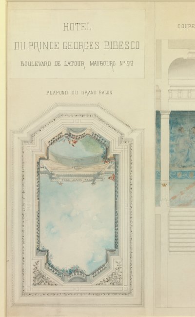 Project voor het hotel van Prins Georges Bibesco door Charles Le Coeur