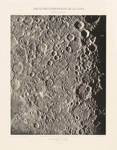 Fotografische kaart van de maan, plaat III, 27 april door Charles le Morvan