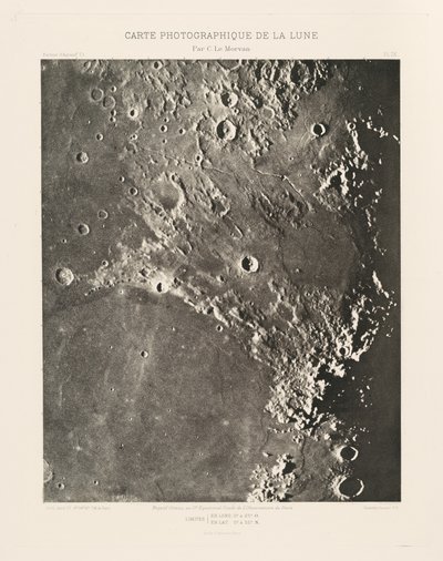 Fotografische kaart van de maan, plaat IX, 27 april door Charles le Morvan