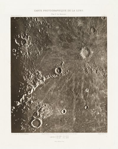 Carte photographique de la lune, planche XIII.A (Fotografische Kaart van de Maan, plaat XIII.A),23 oktober door Charles le Morvan