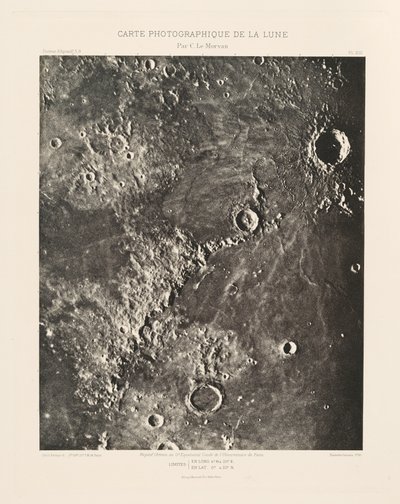 Fotografische kaart van de maan, plaat XIII,6 februari door Charles le Morvan
