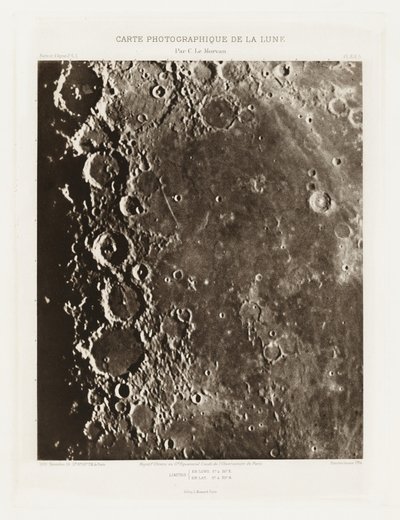 Carte photographique de la lune, planche XIX.A (Fotografische Kaart van de Maan, plaat XIX.A),26 december door Charles le Morvan