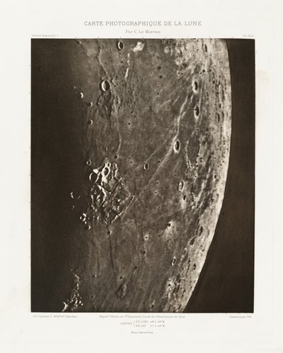 Carte photographique de la lune, planche XV.A (Fotografische Kaart van de Maan, plaat XV.A),5 september door Charles le Morvan
