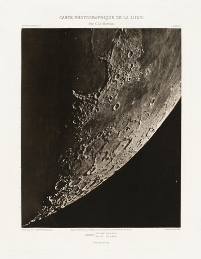 Carte photographique de la lune, planche XVII.A (Fotografische Kaart van de Maan, plaat XVII.A),27 augustus door Charles le Morvan
