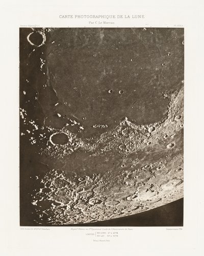 Carte photographique de la lune, planche XVIII.A (Fotografische Kaart van de Maan, plaat XVIII.A),20 oktober door Charles le Morvan