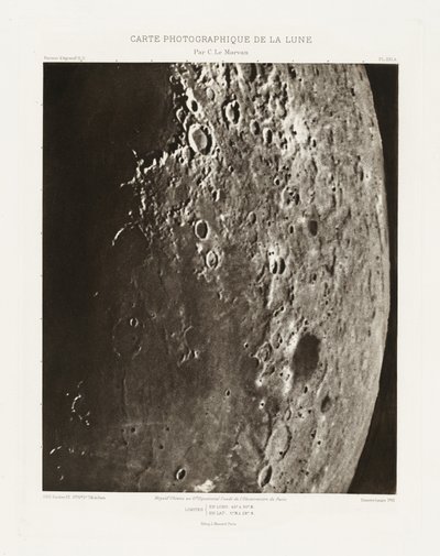 Carte photographique de la lune, planche XXI.A (Fotografische Kaart van de Maan, plaat XXI.A),23 oktober door Charles le Morvan