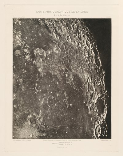 Fotografische kaart van de maan, plaat XXI,20 december door Charles le Morvan