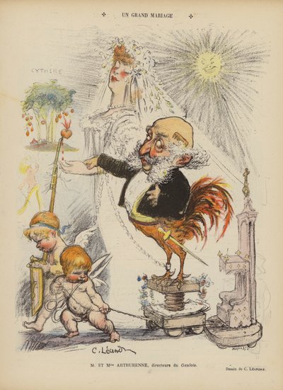 Een groot huwelijk. Illustratie voor Le Rire door Charles Leandre